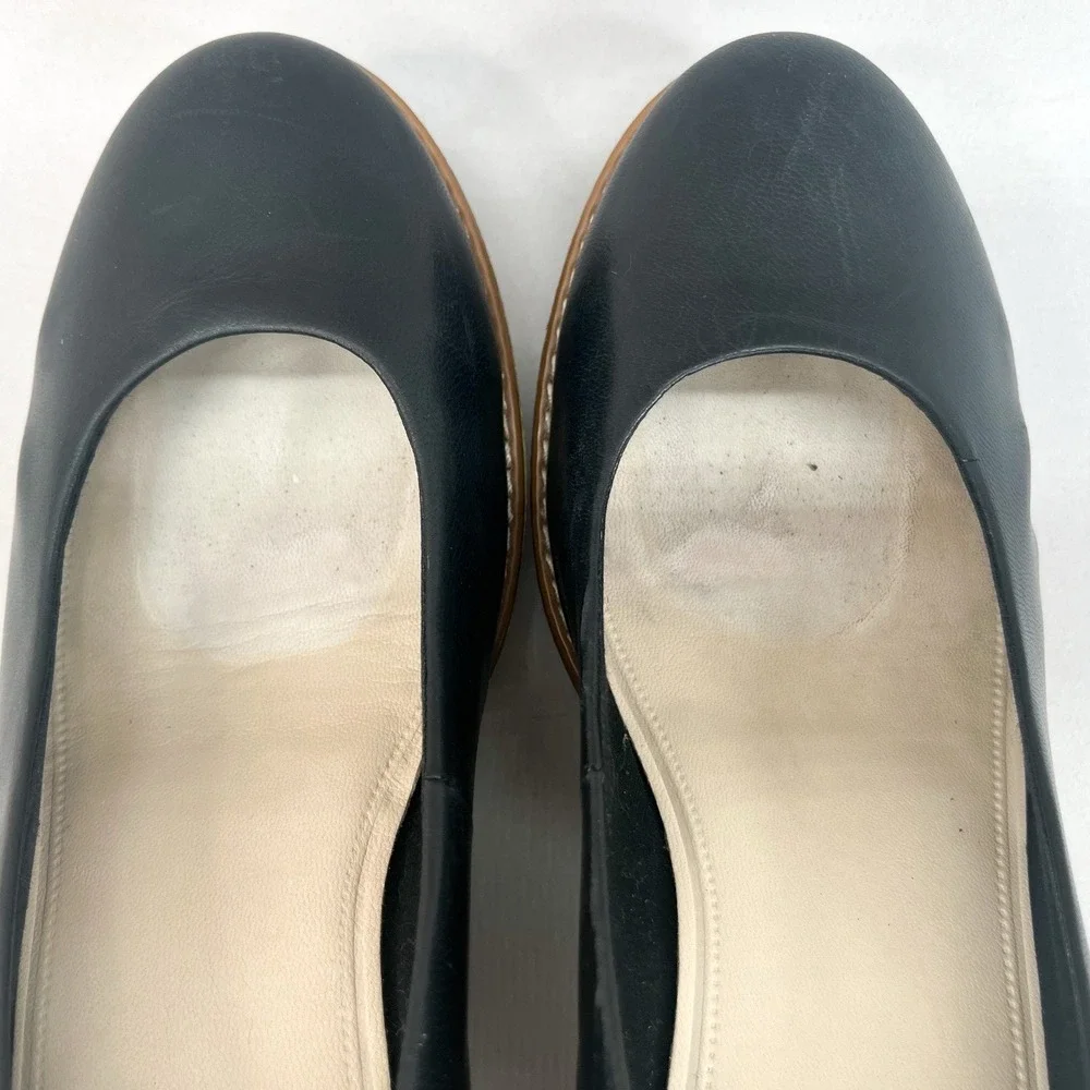 Vagabond Womens 39 9 Florence Pumps Wedge Shoes Black Leather Slip On High Heels